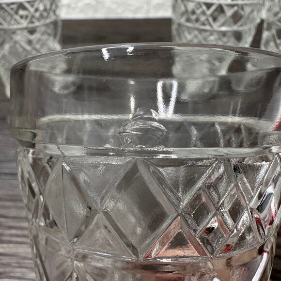 Hazel Atlas Gothic Big Top Peanut Butter Glasses Clear Pressed Drinking Set of 4 - Picture 3 of 10